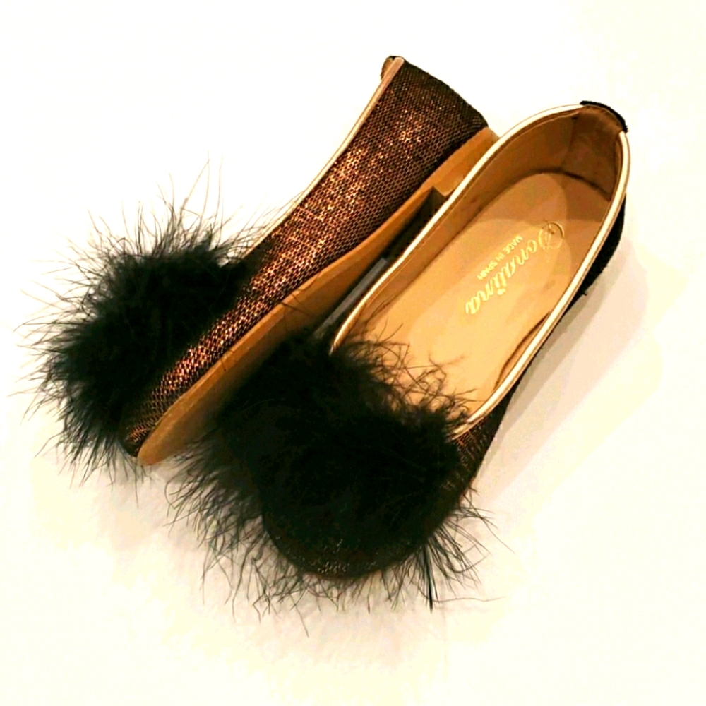 Sonatina Girls Bronze Metallic Flats Slip Ons
